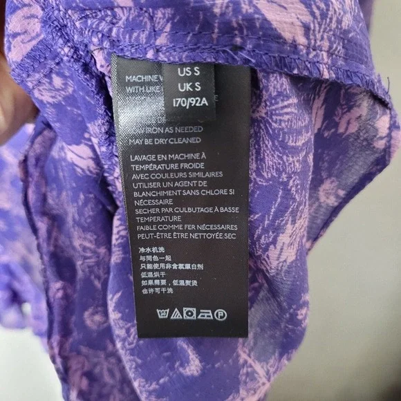 Free People Purple Floral Ruffle Long Sleeve These Dreams Mini Dress Size Sm - Picture 5 of 8